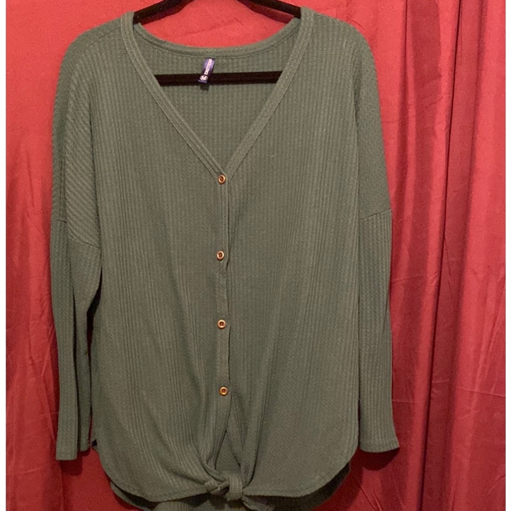 Green Button-Up Shirt